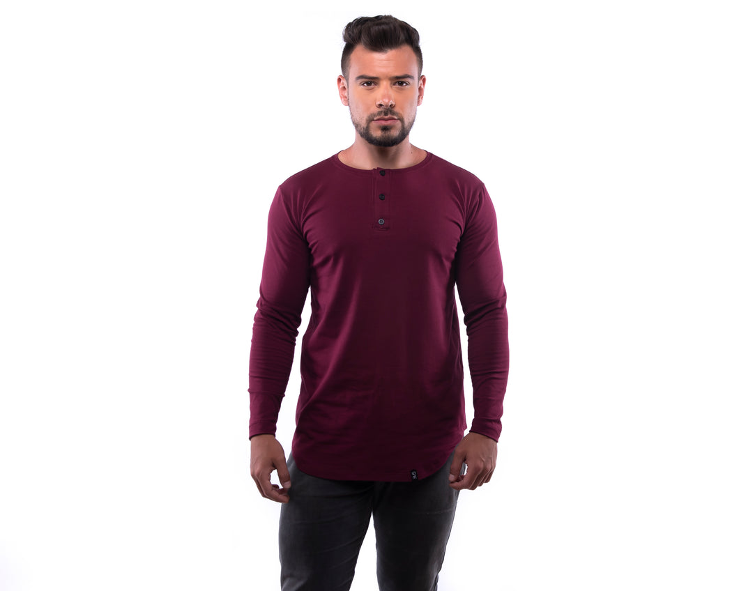 Camisa Tipo H - Vino - Manga Larga